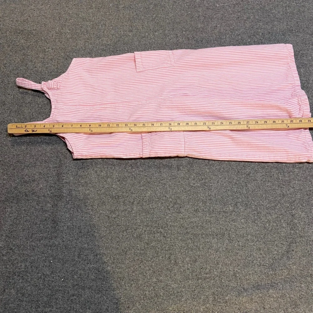 Old Navy Striped Overalls Jumpsuit Girls 5T Pink White Tie Strap Cotton Wide Leg